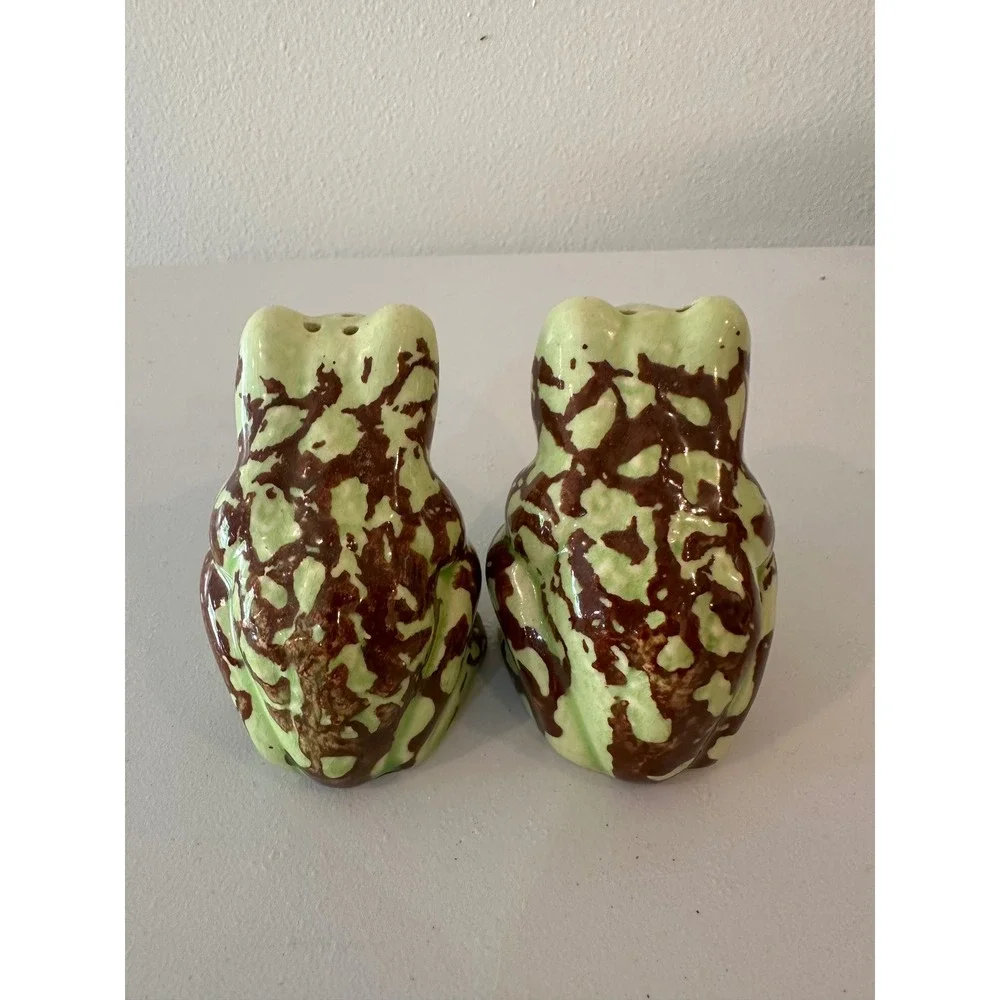 Vintage Ceramic Winking Frog Salt and Pepper Shakers